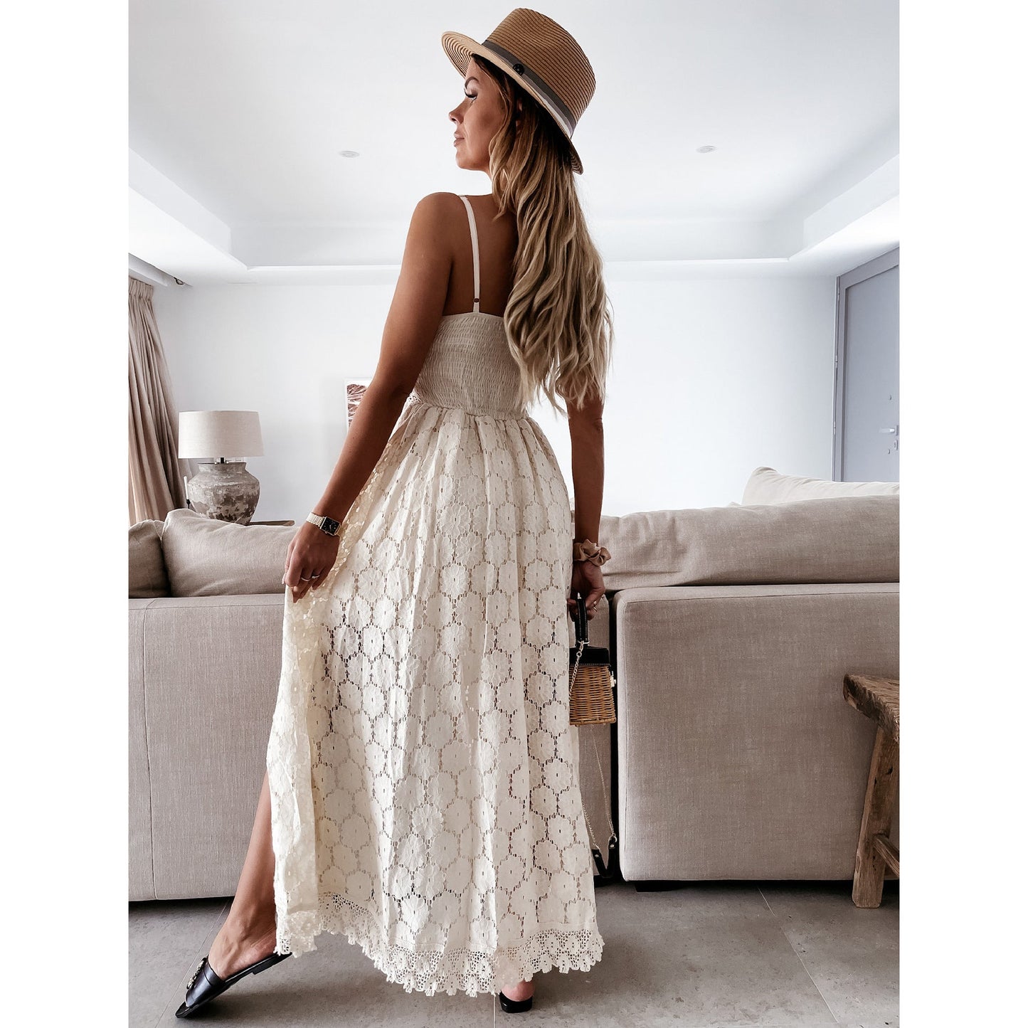 Sling Stitching Casual Hollow Dress Streetwwear Society