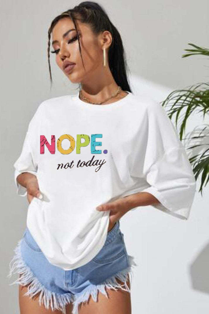 Oversized Nope Not Today T Shirt Top Streetwwear Society