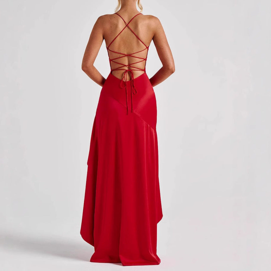Women's Backless Ruffles Dress Streetwwear Society