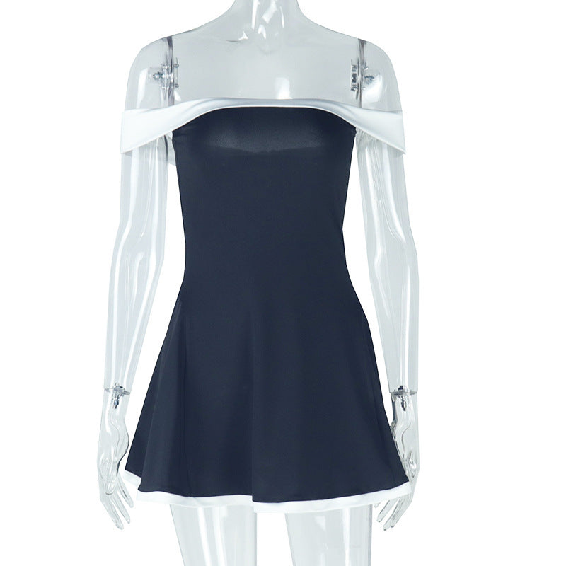 Women's Black And White Summer Dress Sweet Girl Streetwwear Society