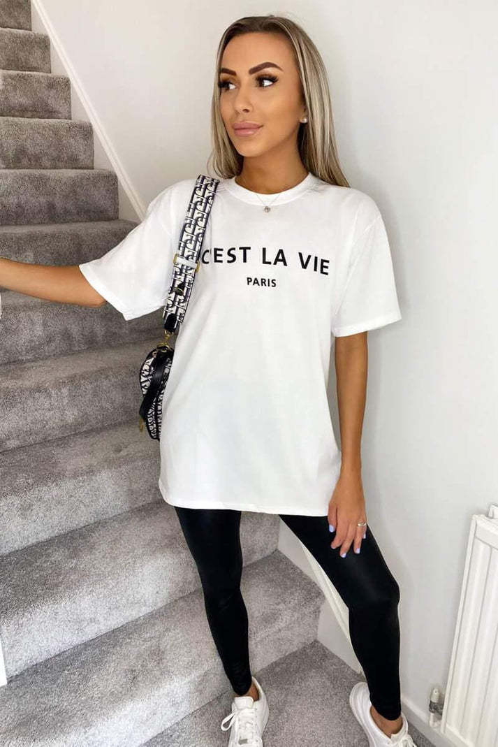 C'est La Vie Paris  Retro T Shirt Top Streetwwear Society