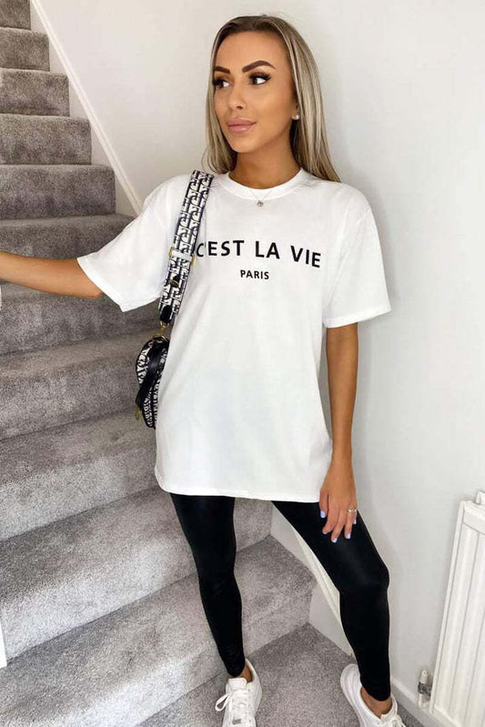 C'est La Vie Paris  Retro T Shirt Top Streetwwear Society