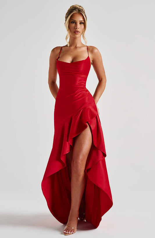 Women's Backless Ruffles Dress Streetwwear Society